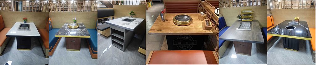 JUNYAO custom restaurant tables for commercial hot pot and BBQ projects